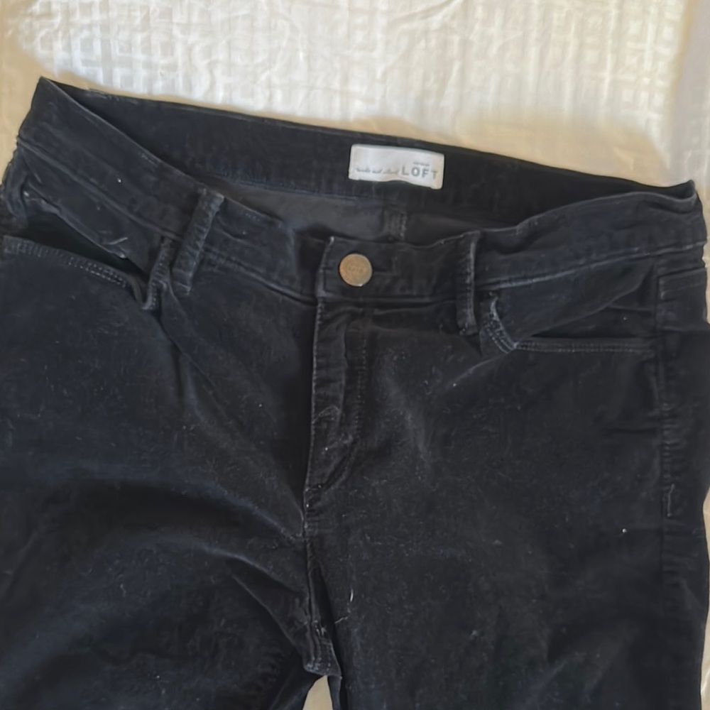 LOFT Size 10 Midnight Black velvet Modern Skinny Jeans